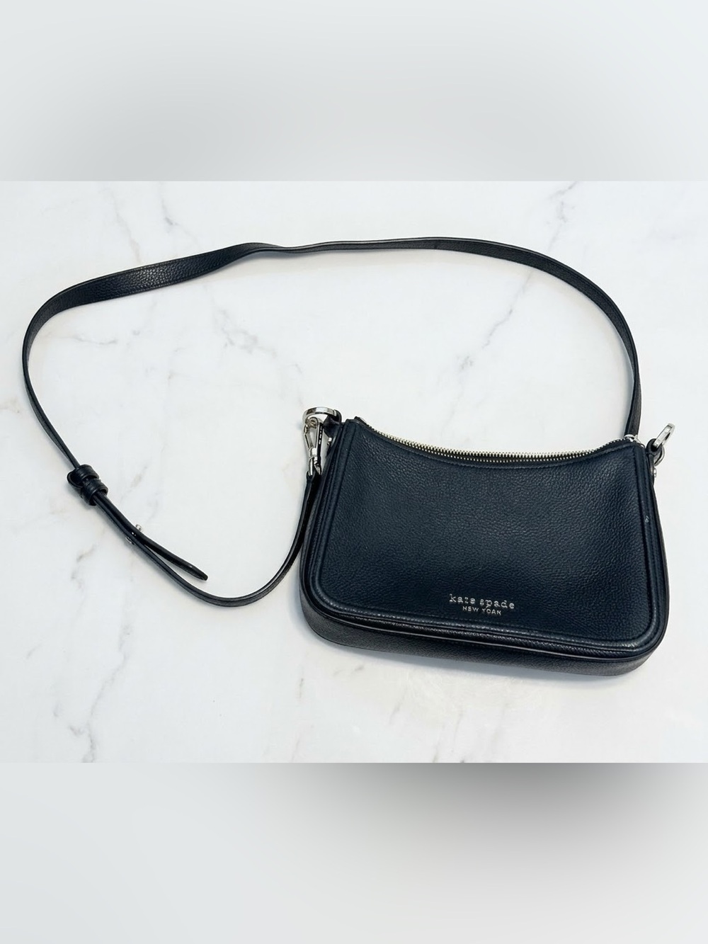 Kate Spade Hudson Medium Convertible Crossbody Bag Black - No Short Strap